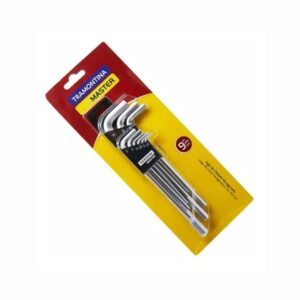 JOGO CHAVES HEXAGONAIS LONGAS 9 PEÇAS 1,5 A 10MM - TRAMONTINA